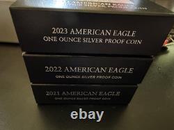 American silver eagle proof lot 2021-24