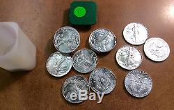 BJSTAMPS 1987 Silver American Eagle BU Uncirculated Roll of 20 in mint tube