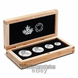 Canada 2015 American Bald Eagle 4 Coin Fractional Silver Proof Set in Wood Box