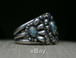 Carlos White Eagle Native American Number 8 Turquoise Sterling Silver Bracelet