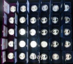 Complete 1986 -2019 American Silver Eagle 33 Proof Coins Set All Box's + Coa's