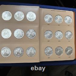 Complete 36 Coin Gem BU Silver American Eagle Set 1986-2021 Dansco Album