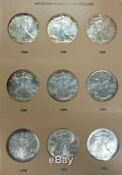 Complete American Silver Eagle Set 1986-2020 35 Coins Nice Old Album Toned I526