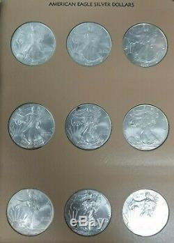 Complete American Silver Eagle Set 1986-2020 35 Coins Nice Old Album Toned I526