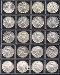 Complete Set Of 33 Unc Silver American Eagle Coins (1986-2018) In Holders + 2019