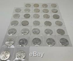 Complete Set from 1986 to 2016 AMERICAN SILVER EAGLE1 Oz. 999 Silver (31 COINS)