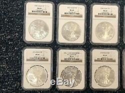 Complete Set of 1986-2017 American Silver Eagle Set Certified NGC MS 69