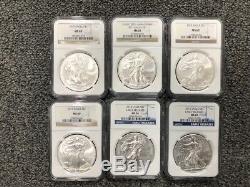 Complete Set of 1986-2018 American Silver Eagle Set Certified NGC/PCGS MS 69