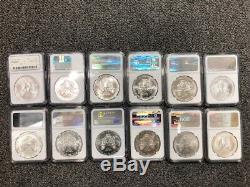 Complete Set of 1986-2018 American Silver Eagle Set Certified NGC/PCGS MS 69