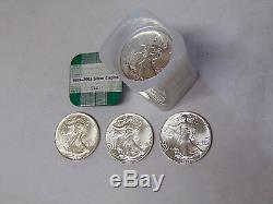 Complete Set of 20 American Silver Eagles 1986-2005.999 Fine Silver Dollars