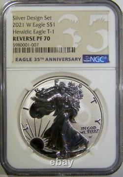 ERROR 2021 S Reverse Proof Silver Eagle NGC PF70 in W holder