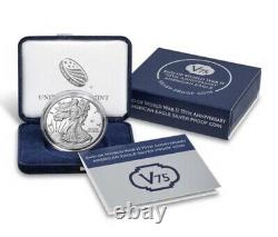 End of World War II 75th Anniversary American Eagle Silver Proof Coin SAME DAY
