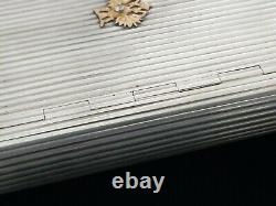 FABERGE Era Antique Imperial Eagle Russian Silver Cigarette Vesta Case 14K Gold
