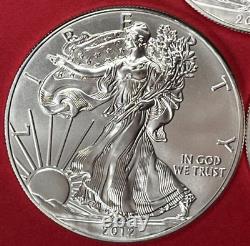 FIVE $1 American Silver Eagles 1 oz BU 5 BU Coins 2010-2020 Estate Sale A429