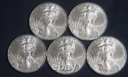 Five (5) 2013 Silver American Eagle 1 Oz Bullion Coins Lot 241103