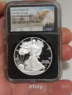 IN-HAND, 2022 W NGC PF70 $1 American Silver Eagle Proof FIRST DAY of ISSUE FDI