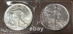 Lot Of 10 Silver Eagles 1oz Coin (5) 2005, (2) 1987, 1989, 1990 1986 With Toning