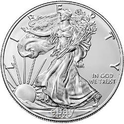 Lot of 100 2020 $1 American Silver Eagle 1 oz Brilliant Uncirculated 5 Full Ro