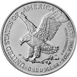 Lot of 100 2021 $1 Type 2 American Silver Eagle 1oz BU 5 Full Rolls