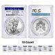 Lot of 10 2020 (W) 1 oz Silver American Eagle $1 Coin PCGS MS 70 FS West Point