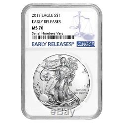 Lot of 20 2017 1 oz Silver American Eagle $1 Coin NGC MS 70 Early Releases