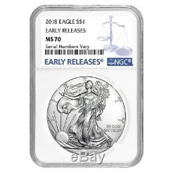 Lot of 20 2018 1 oz Silver American Eagle $1 Coin NGC MS 70 Early Releases