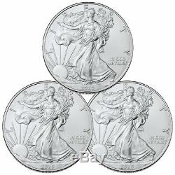 Lot of 3 2020 1 oz American Silver Eagle $1 Coins GEM BU SKU59437