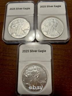 Lot of 3 2025 $1 American Silver Eagle 1 oz BU