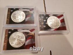 Lot of 3 Silver 1 Oz. American Eagles (1999, 2003, 2007)