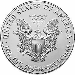 Lot of 500 2020 $1 American Silver Eagle 1 oz Brilliant Uncirculated Full Mons