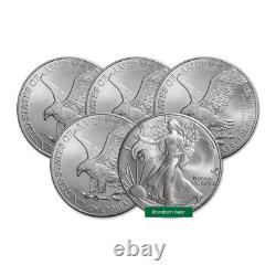 Lot of 5 1 oz Silver Eagle Coin BU Random Year US Mint