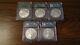 Lot of (5) 2003 to 2007 American Silver Eagles MS70 ICG