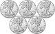 Lot of 5 2016 $1 1oz Silver American Eagle BU