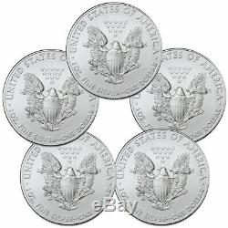 Lot of 5 2020 1 oz American Silver Eagle $1 Coins GEM BU SKU59438