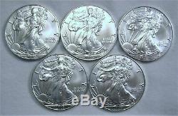 Lot of 5, 2020 American Eagle Coins 1 oz. 999 Fine Silver-IN STOCK, READY TO SHIP