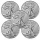 Lot of 5-2022 American Silver Eagle $1 Coin 1 oz. 999 Fine Silver BU