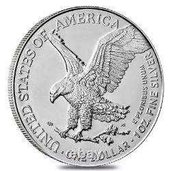 Lot of 5-2022 American Silver Eagle $1 Coin 1 oz. 999 Fine Silver BU
