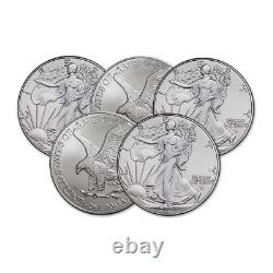 Lot of 5 2023 1 oz American Silver Eagle Coin BU US Mint