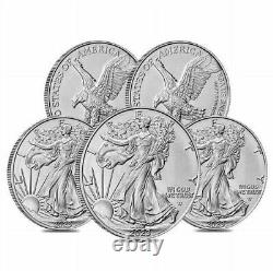 Lot of 5 -2023 1 oz Silver American Eagle $1Coin BU