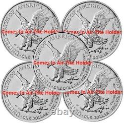 Lot of 5 2023 American Eagle Coins 1 oz 999 Fine Silver BU In Stock