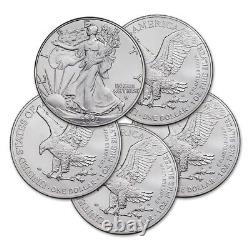 Lot of 5 2024 $1 American Silver Eagle 1 oz BU