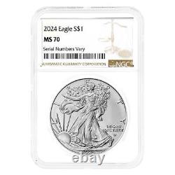 Lot of 5 2024 1 oz Silver American Eagle NGC MS 70