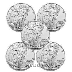 Lot of 5 2024 (P) $1 American Silver Eagle Star Privy 1 oz BU