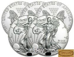 Lot of 5 Random Year American Silver Eagles BU, 1 oz Pure Silver. 999 -#A04