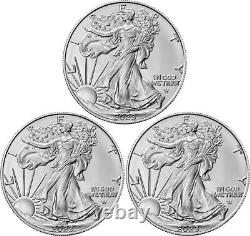 (Lots of 5) 2022 $1 American Silver Eagle 1 oz BU