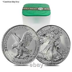 MILKY Roll of 20 2021 1 oz Silver American Eagle $1 Coin Type 2 Scruffy