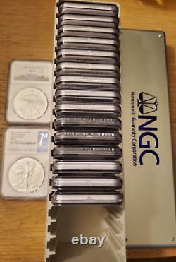 MINT 2006-2024 COMPLETE NGC MS70 BURNISHED Silver American Eagle Set All Years