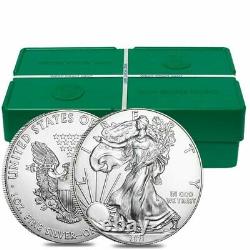 Monster Box of 500 2021 1 oz Silver American Eagle $1 Coin BU 25 Roll, Tube