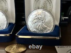 NICE SILVER Eagles, Set of 3 withYankees on Reverse over Eagle (can be removed)
