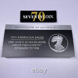 PCGS American Eagle 2021 W S Silver Reverse Proof Designer Set PR70 With OGP ACA